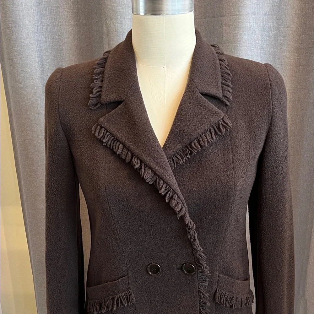 Armani Collezione - Vintage! -Double-Breasted Brown Blazer - Size 8 - Dark Brown - Picture 2 of 13